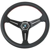 Nardi Classic ND36 Lenkrad, Schwarz Perforiertes Leder, Schwarze Speichen, Rote Nähte, 40 mm Schüsselung - The Performance Shop | Your #1 Source for Performance Parts