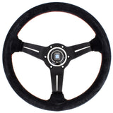 Nardi Deep Corn Lenkrad, Wildleder, Schwarze Speichen, Rote Nähte, 50 mm Schüsselung, Durchmesser 33 cm - The Performance Shop | Your #1 Source for Performance Parts