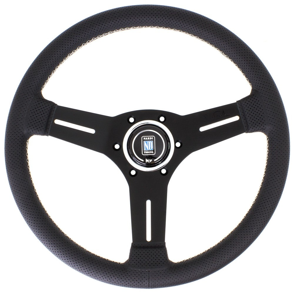 Nardi Competition Lenkrad, Schwarz Perforiertes Leder, Schwarze Speichen, Graue Nähte, 40 mm Schüsselung, Durchmesser 33 cm - The Performance Shop | Your #1 Source for Performance Parts