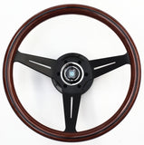 Nardi Deep Corn Lenkrad, Holz, Schwarze Speichen, 75 mm Schüsselung, Durchmesser 35 cm - The Performance Shop | Your #1 Source for Performance Parts