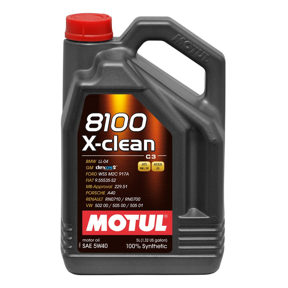 Motul 5W40 8100 X-Clean Motoröl (LL-04 BMW, VAG, Mercedes, Porsche, Renault Sport) 5L - The Performance Shop | Your #1 Source for Performance Parts