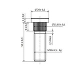 M14x1,5 Radbolzen – 15,85 mm Spline (kurz, 50 mm)