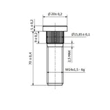 M14x1.5 Wheel Stud - 15.85 mm Spline (Long, 70 mm)