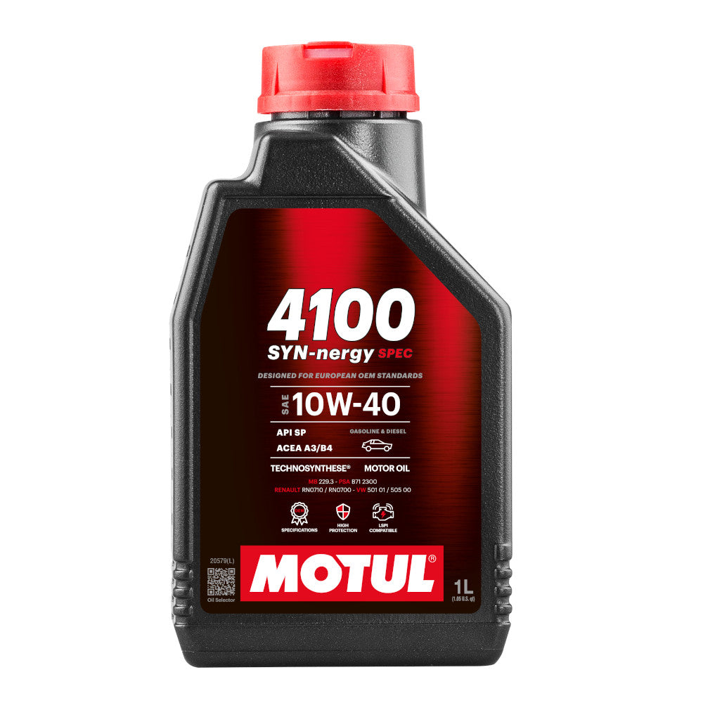 Motul 10W40 4100 Syn-nergy Spec Motoröl (1L) (Mercedes, PSA, Renault, Volkswagen)