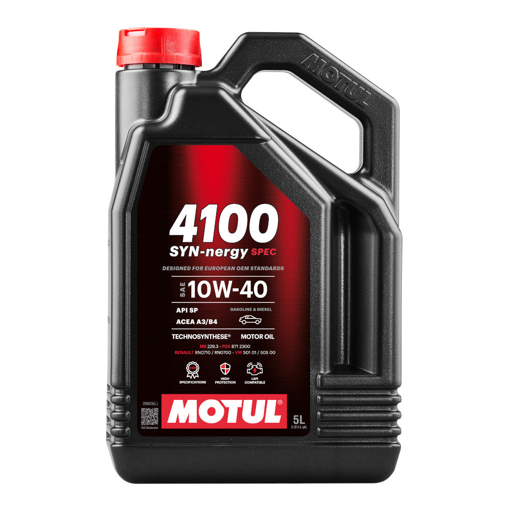 Motul 10W40 4100 Syn-nergy Spec Motoröl (5L) (Mercedes, PSA, Renault, Volkswagen) - The Performance Shop | Your #1 Source for Performance Parts