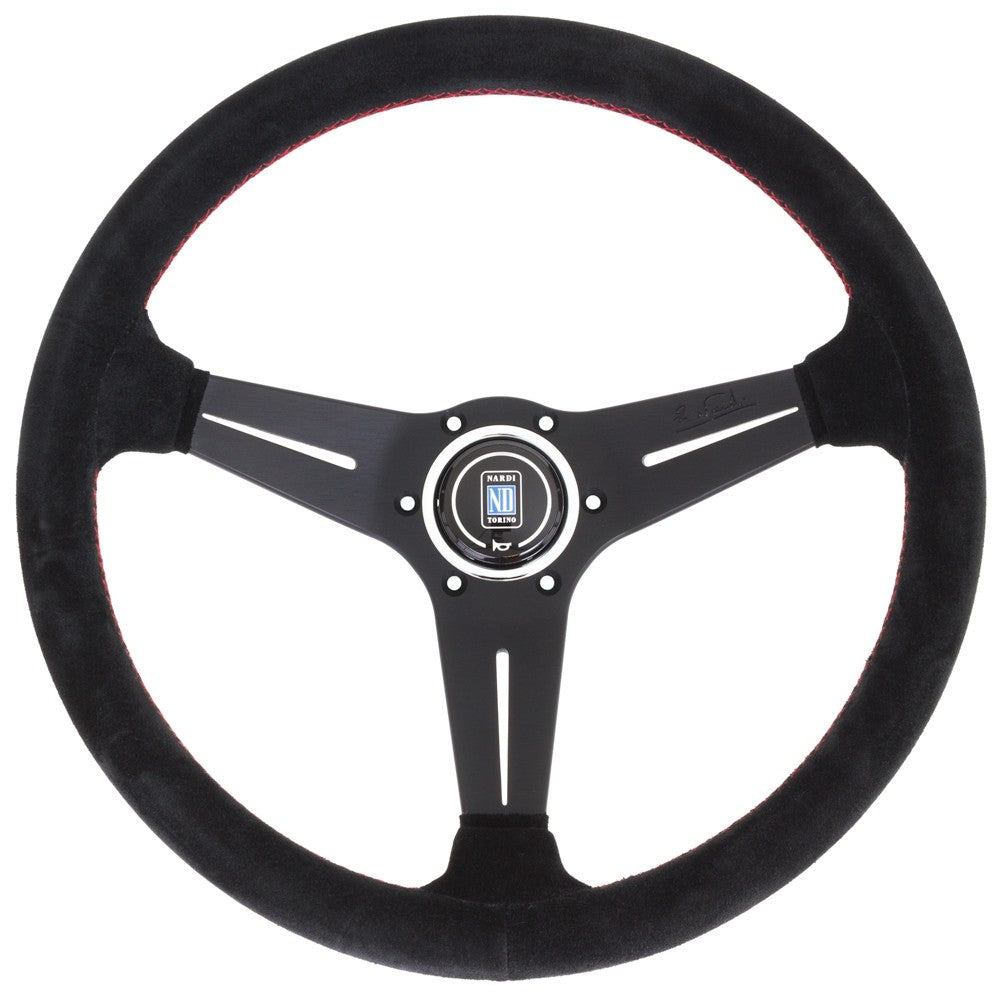 Nardi Deep Corn Lenkrad, Wildleder, Schwarze Speichen, Rote Nähte, 75 mm Schüsselung, Durchmesser 35 cm - The Performance Shop | Your #1 Source for Performance Parts