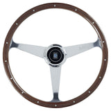 Nardi "Anni 50" Lenkrad, Holz, Chrome Speichen, 45 mm Schüsselung, Durchmesser 38 cm