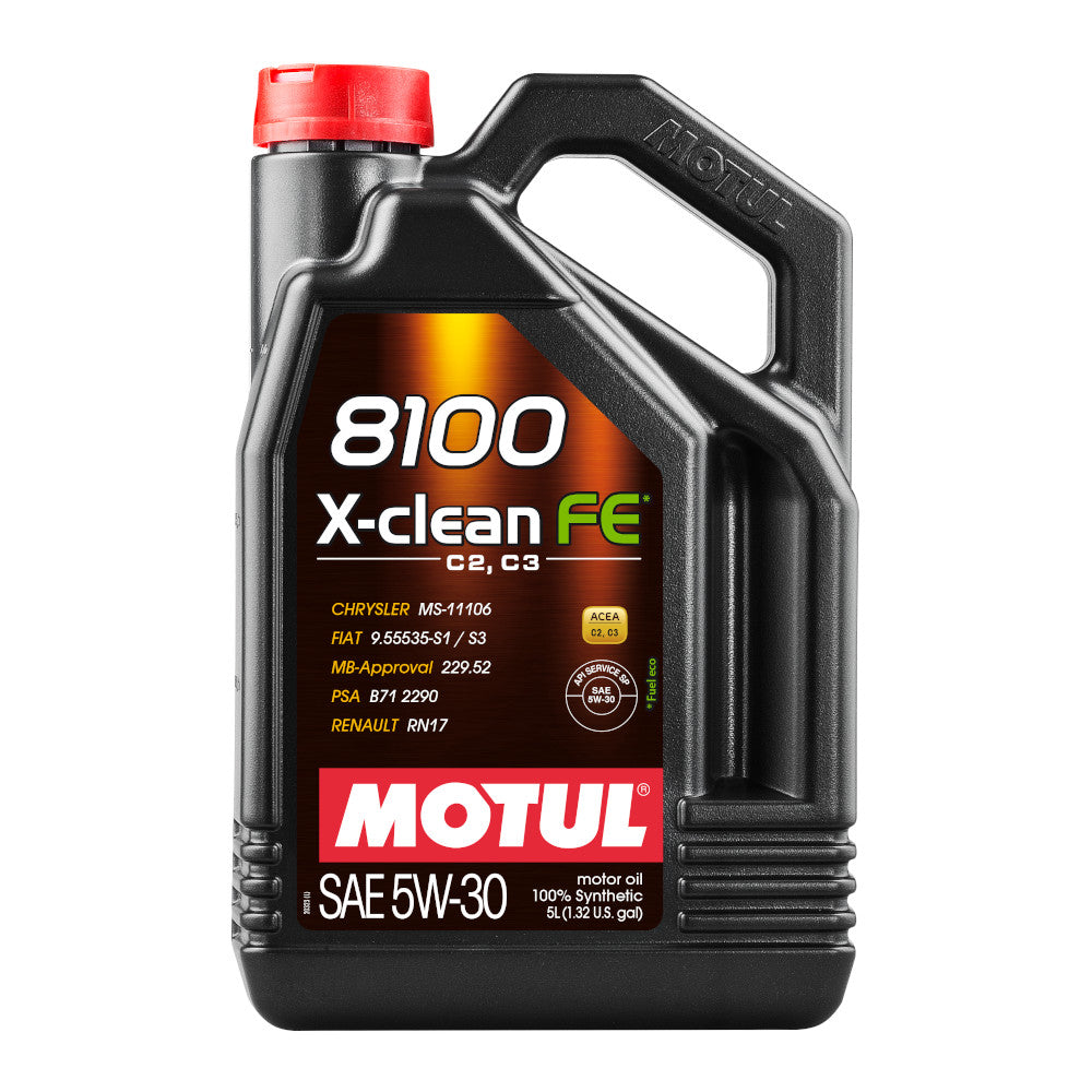 Motul 5W30 8100 X-Clean FE Motoröl (PSA, Renault, Mercedes, Fiat, Chrysler) 5L - The Performance Shop | Your #1 Source for Performance Parts