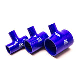 Silikon-T-Stück Ø63 mm, Länge 102 mm, dick. 5 mm, Blau