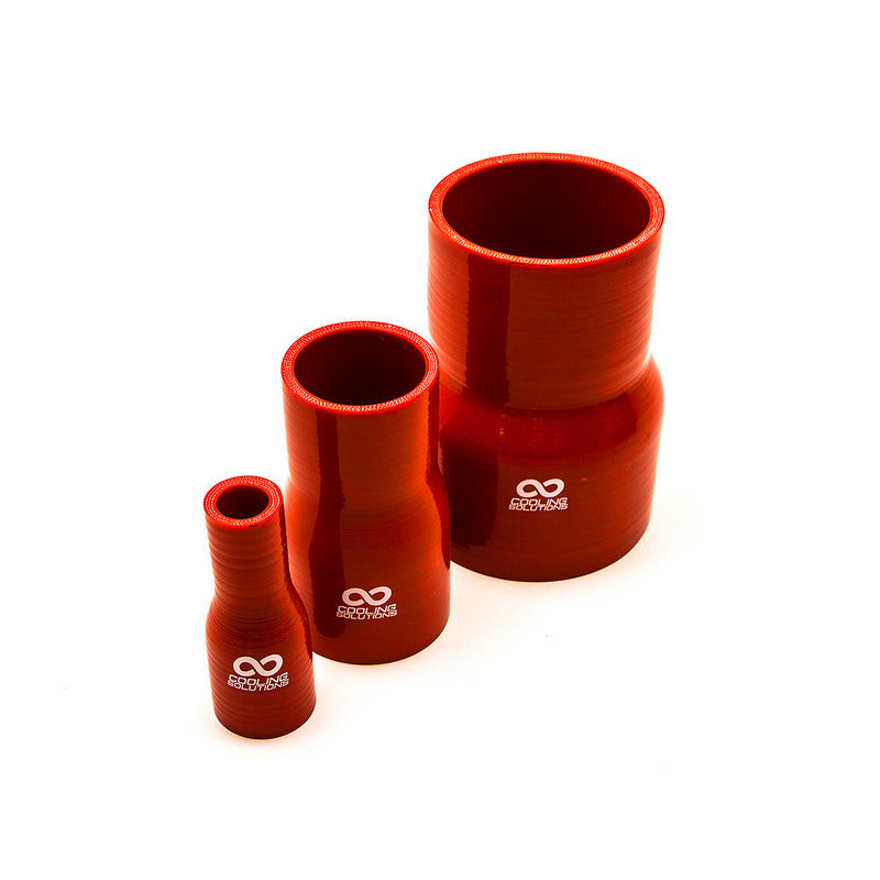 Silikon-Reduzierstück Ø76-63 mm, Länge 125 mm, dick. 5 mm, Rot